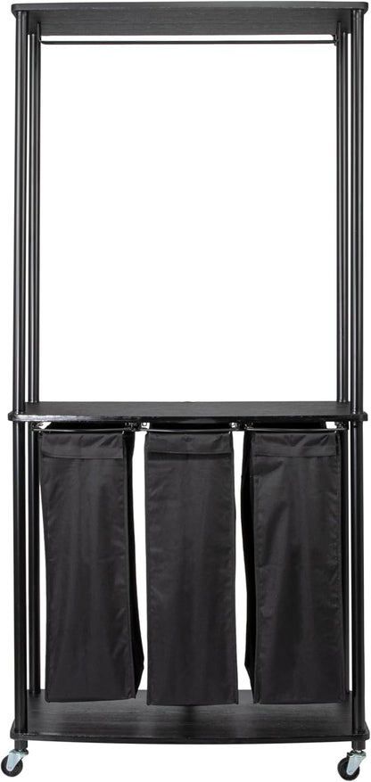 Household Essentials 3-Bag Laundry Center, Smooth Laminate Shelving, Sturdy - Image 6