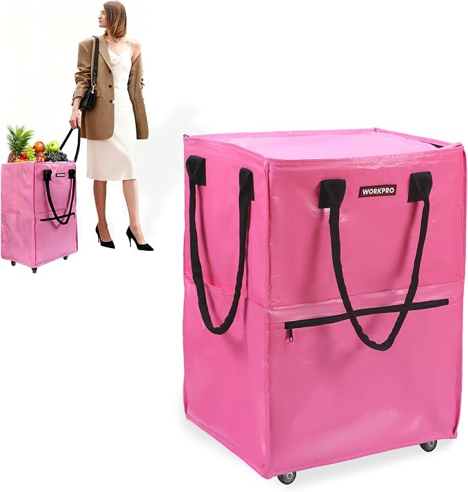 WORKPRO Large Rolling Grocery Bag, 36-Gallon Tote by WORKPRO