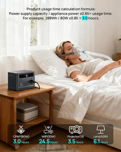 Portable Power Station, 288Wh LiFePO4 Battery, 350W Power Bank - Image 8