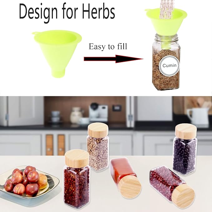 SWOMMOLY 48 Pcs Glass Spice Jars - Image 4