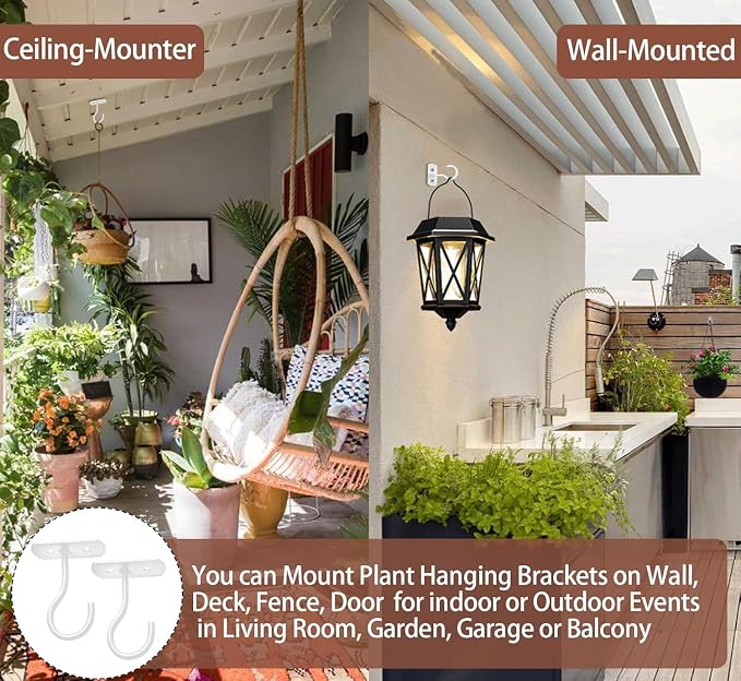 6Pack Ceiling Hooks Bulk 2.5in for Hanging Plants for Hanging Plants White - Image 5