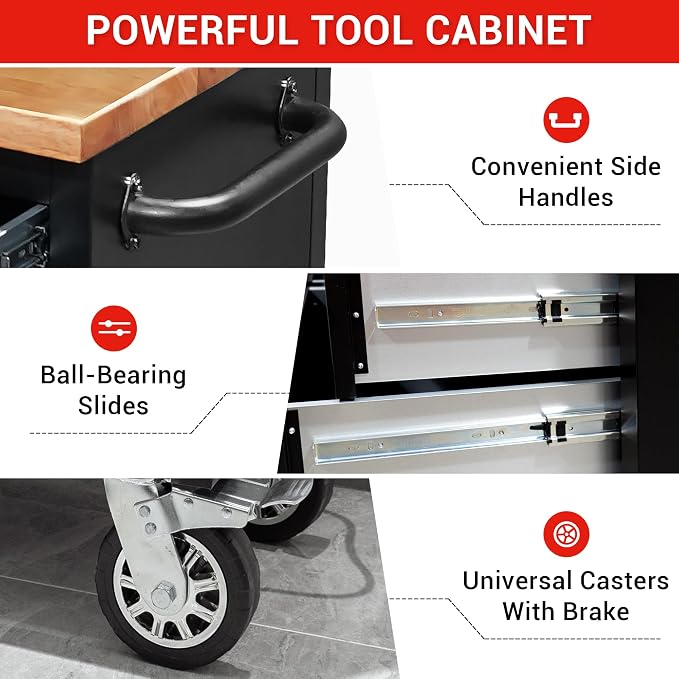 CT Copper Tailor 72-inch Tool Chest Cabinet Rolling Garage Workbench - Image 6