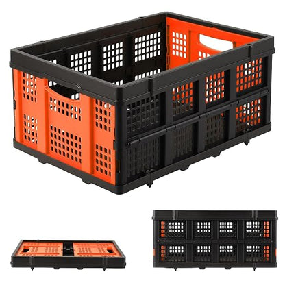 Garvee Collapsible Crate, 55L Foldable Plastic Milk Crate by Garvee