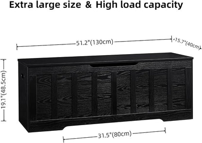 VANKILEY 51.2" Storage Chest Extra Large, Wooden Storage Bench, - Image 3