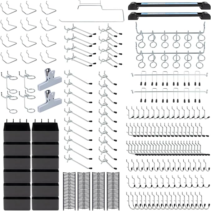 283PCS Metal Pegboard Hooks Organizer Kit by MSLANE