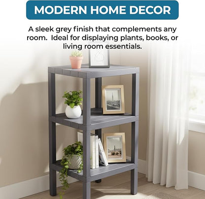 Honey-Can-Do 3-Tier Plastic Storage Shelf, Freestanding, closet or office - Image 6