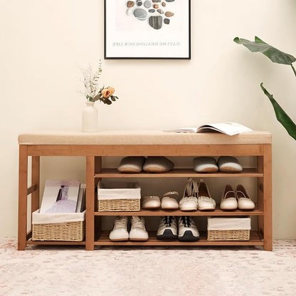 PETKABOO Shoe Rack Bench with Cushion 39.4“, Shoe Rack - Image 2