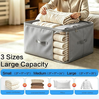 Comforter Storage Bag, Large Capacity Blanket Storage Bags 2-Layer Ultra Space - Image 6