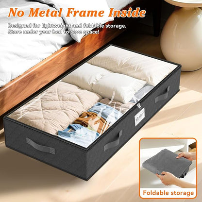 SpaceWhisper 90L Under Bed Storage Containers, Foldable Closet Organizers and - Image 4