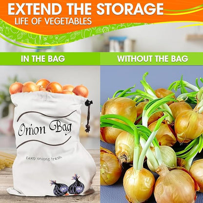 2Pcs Potato and Onion Storage Bags – Reusable Cotton Produce Bags - Image 7