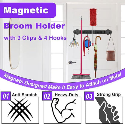 Magnetic Mop Broom Holder, Heavy Duty Magnetic Mop Hanger - Image 4