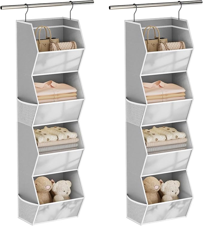 Wawocs 4 Shelf Hanging Closet Organizers and Storage by Wawocs