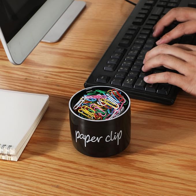 ONTUBE Farmhouse Paper Clip Holders, Ceramic Binder Clip Dispenser Organizer - Image 6