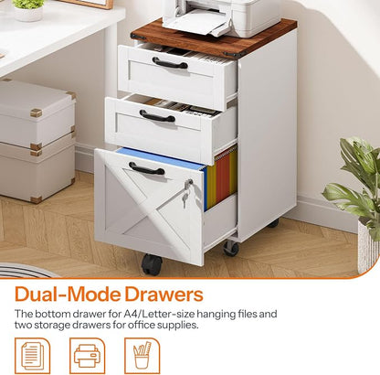 HOOBRO 3 Drawer File Cabinet - Image 5
