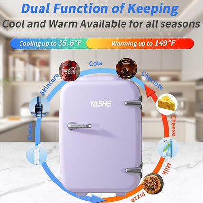 Mini Fridge, 4 Liter Makeup Fridge, 110V AC/ 12V DC Thermoelectric Cooler and - Image 3
