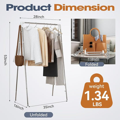 Upgraded Travel Garment Rack, Stainless Steel Portable Clothes Rack Collapsible - Image 5