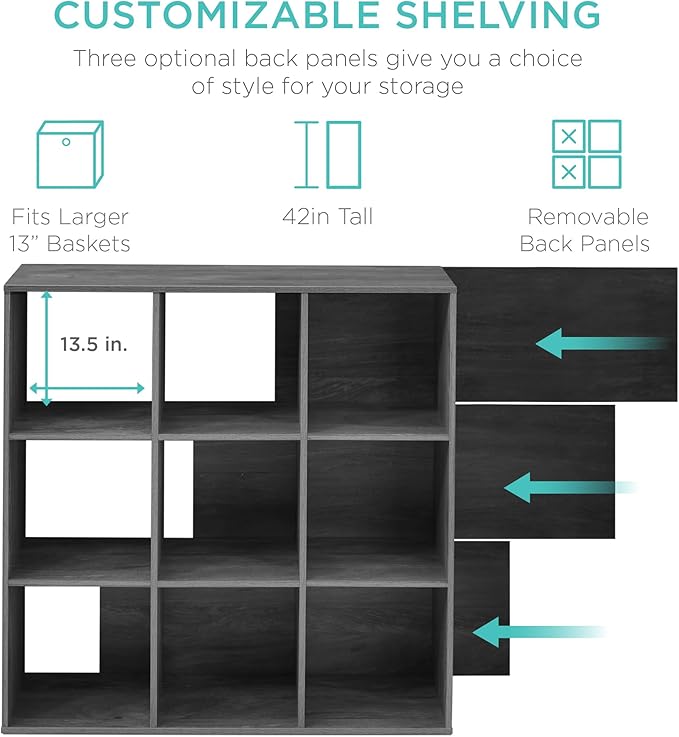 Best Choice Products 9-Cube Storage Organizer, 13.5in Shelf Opening, Display - Image 3