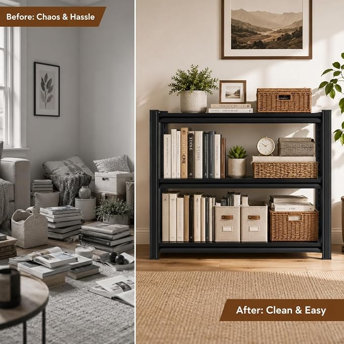 Heavy Duty Metal Bookshelf Adjustable Storage Shelving Unit - Image 6