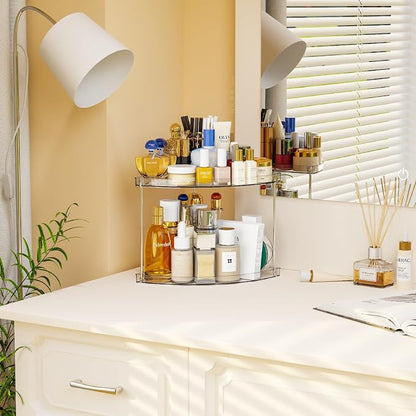 Yieach Clear Corner Bathroom Counter Organizer, 2Tier Tiered Countertop Corner - Image 2