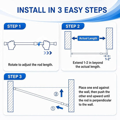 6 Pack Small Tension Curtain Rod, Short Adjustable Extendable | Spring Loaded - Image 7