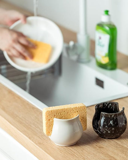 Kitchen Sponge Holder, Ceramic Dish Sponge Holder Kithen Sink Organizer - Image 7