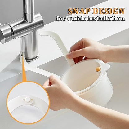 Sink Strainer Basket with One-Touch Drain Mesh, Snap-On Strap & Detachable - Image 3