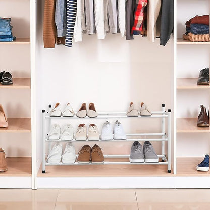 STORAGE MANIAC Expandable Shoe Rack, 12 Pairs Stackable Small Shoe Rack - Image 2