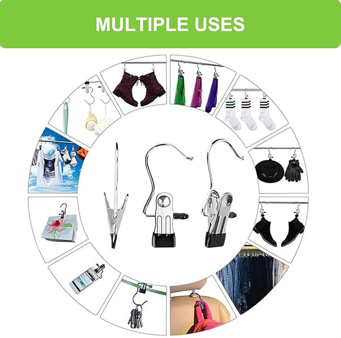 Boot Hangers Clips, 100 Pack Black Laundry Hooks Hanging Clips Clothes Pins - Image 7