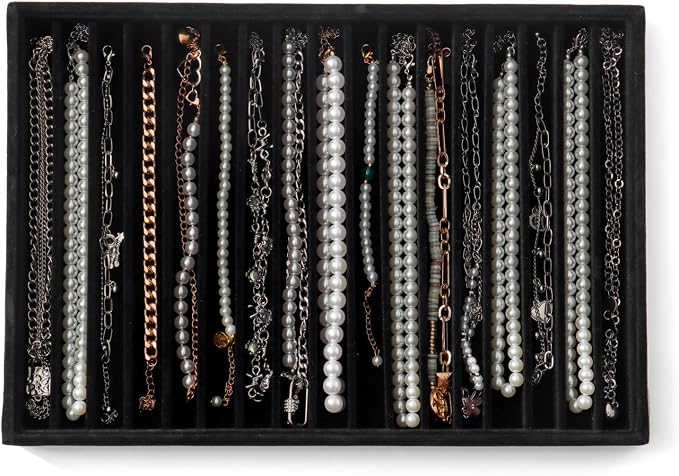 Large Jewelry Organizer for Drawer Insert Velvet Stackable Jewelry Trays for by Unknown