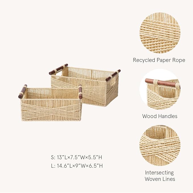 LA JOLIE MUSE Wicker Storage Baskets - Image 5