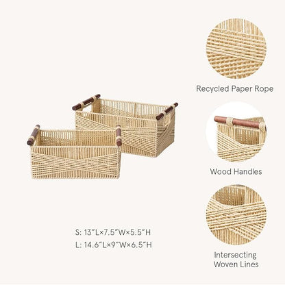 LA JOLIE MUSE Wicker Storage Baskets - Image 5