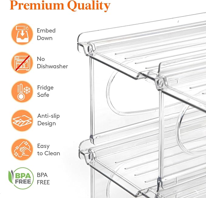 Lifewit Wine Rack for Fridge, Stackable Wine Bottle Holder - Image 3