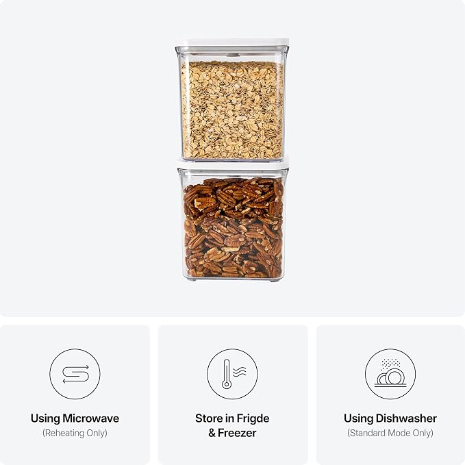 VAKUEN Premium Airtight Food Storage Containers, Rectangular 2PC-SET, Smart - Image 4