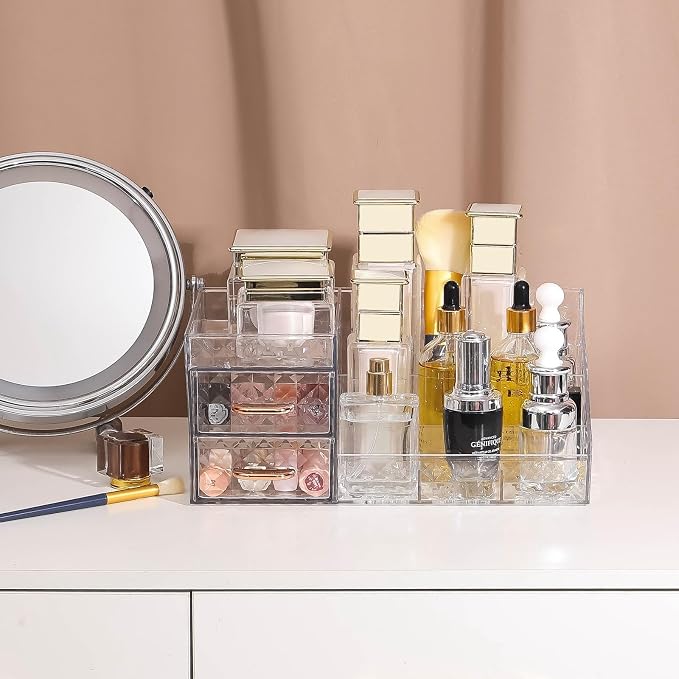 Clear Makeup Organizer for Vanity, Desk Makeup Caddy - Image 2