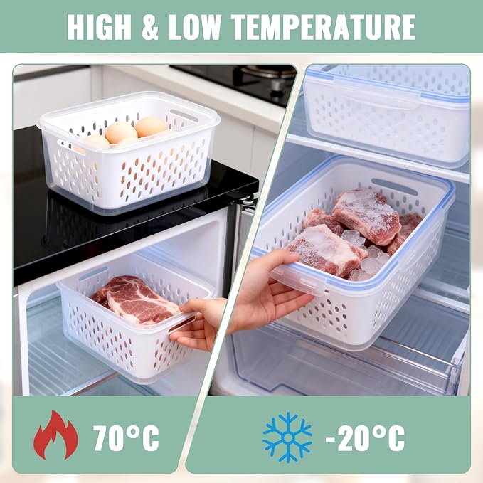 3 PCS Fruit Storage Containers for Fridge Food Berry Storage Container Set - Image 6