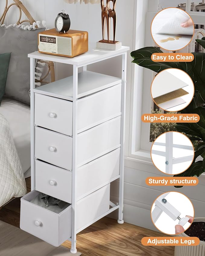 Narrow Dresser for Bedroom, Fabric Tall Dresser & Chests of Drawers - Image 8
