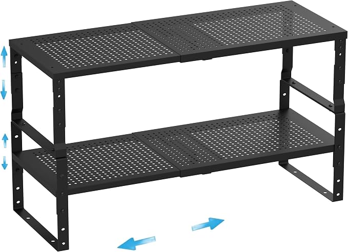 Expandable, Adjustable & Stackable Spice Rack, Cabinet Kitchen Countertop Shelf by Goodqualityproducts