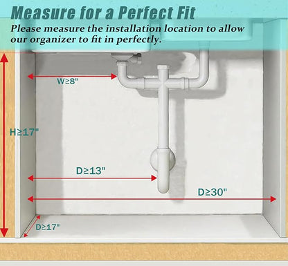 Under Sink Organizer, Extra-Wide Upgrade, 2 Pack 2 Tier Metal Slide Out Cabinet - Image 8