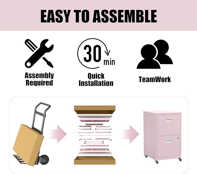 2 Drawer Mobile File Cabinet - Image 8
