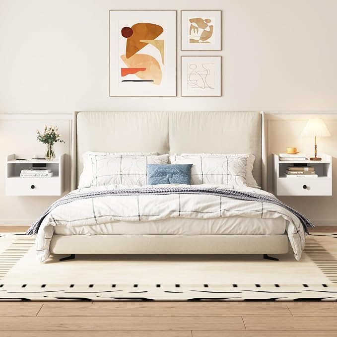 Floating Nightstand Set of 2 Modern Night Stands - Image 3