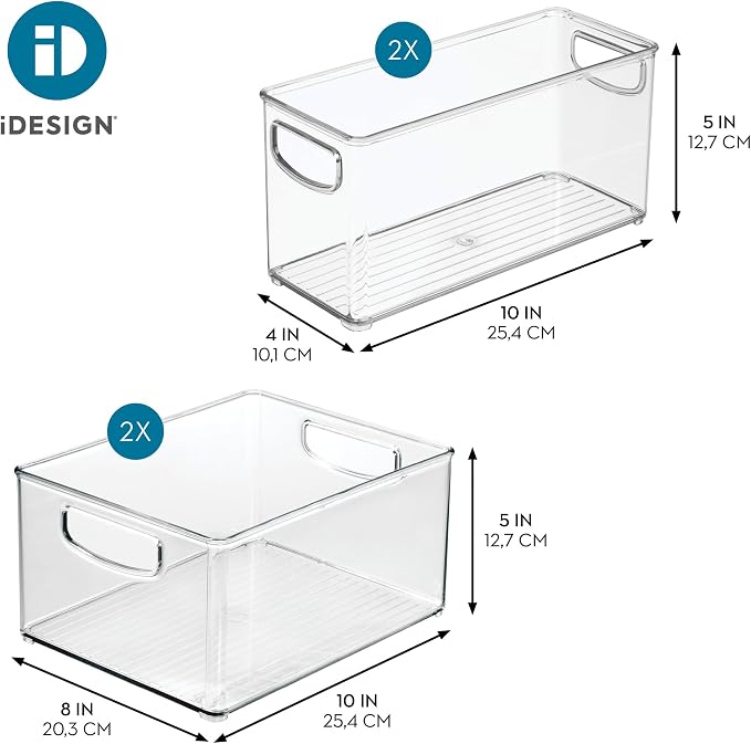 iDesign 4-Piece 50% Recycled Plastic Organizer Bin Set - Image 4