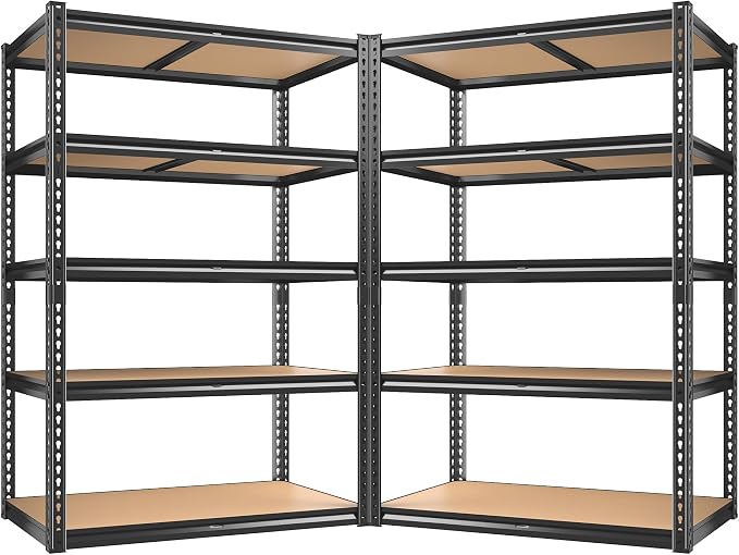 2200LBS Garage Shelving 72" H Storage Shelves Heavy Duty Adjustable Metal by RoomFave-organizeyourjoy