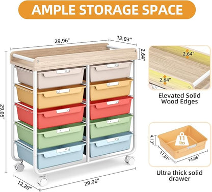 10 Drawer Rolling Storage Cart - Image 3