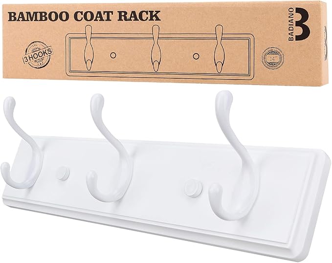 Wooden Coat Rack, Wall-Mounted Organizer by BADIANO