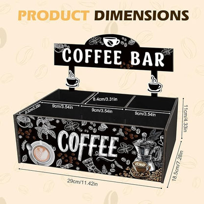 Coffee Bar Organizer Wooden Coffee Station Organizer - Image 2