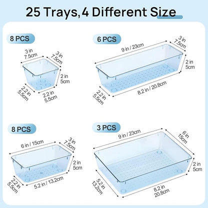 Vtopmart 25 PCS Plastic Drawer Organizers Set, 4-Size Versatile Bathroom and - Image 2