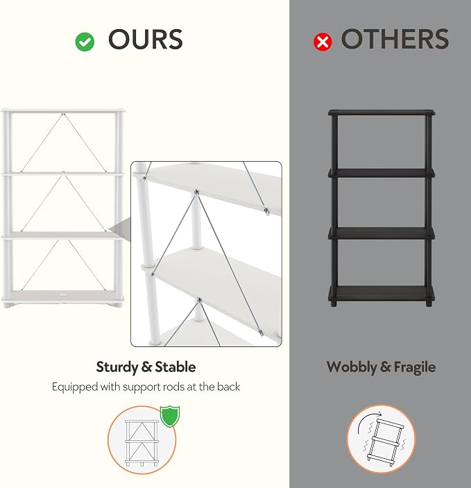 Homes: Inside + Out Apexa Modern 5-Tier Wide Shelving Units, Collectibles - Image 6