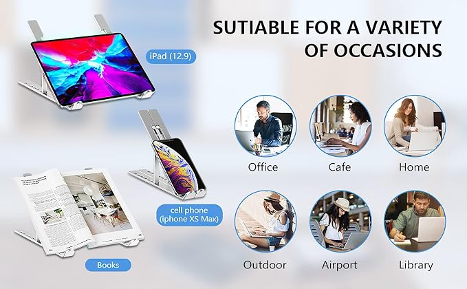 Laptop Stand, Adjustable Aluminum Foldable Portable Holder, Upgrade Whole - Image 4