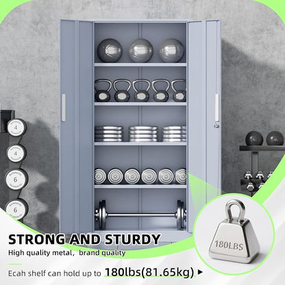 INTERGREAT Metal Storage Cabinet, Tall Metal Cabinet - Image 5