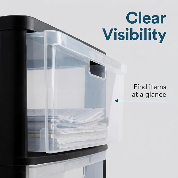 Wide 3 Drawer Tower, Plastic Storage Drawers - Image 8